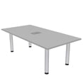 thumbnail image 1 of 6 Person Rectangular Conference Table Silver Post Legs Power And Data, 1 of 7