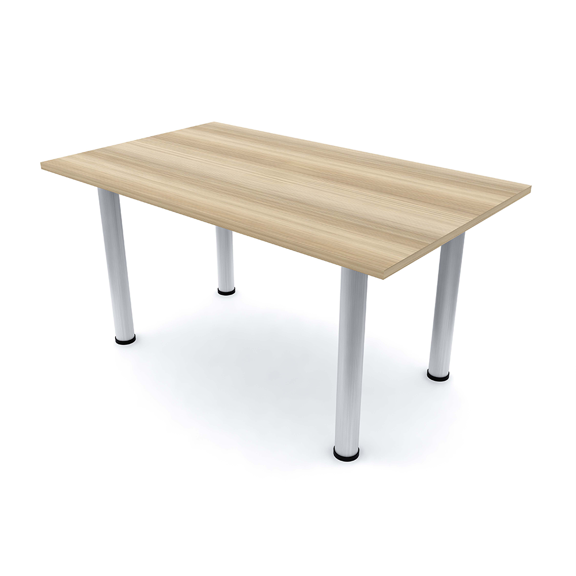 6 Person Rectangular Conference Table Silver Post Legs Power And Data