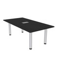 thumbnail image 1 of 6 Person Rectangular Conference Table Silver Post Legs Power And Data, 1 of 7