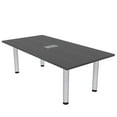 thumbnail image 1 of 6 Person Rectangular Conference Table Silver Post Legs Power And Data, 1 of 7