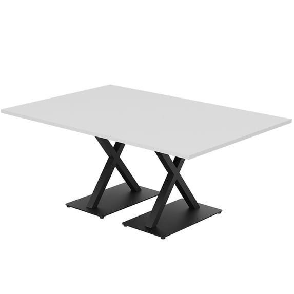 6 Person Rectangular Conference Table With X Bases Data And Electric