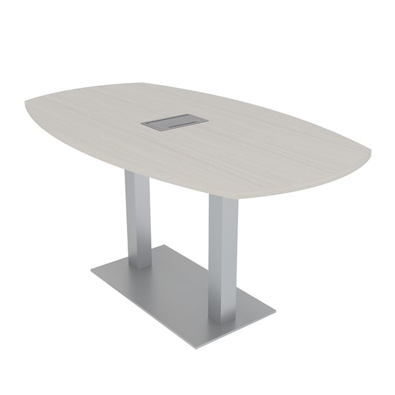 6 Person Small Arc Boat Conference Table Metal Base Factory Clearance
