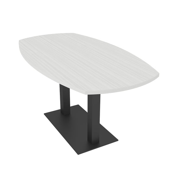 6 Person Small Arc Boat Conference Table with Data And Electric 6 Ft