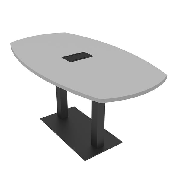 6 Person Small Arc Boat Conference Table with Data And Electric 6 Ft