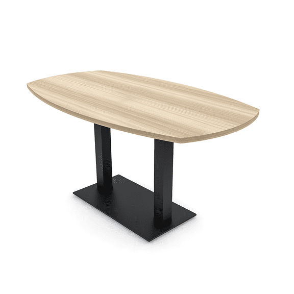 6 Person Small Arc Boat Conference Table with Data And Electric 6 Ft