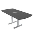 thumbnail image 1 of 6 Person Small Arc Rectangle Powered Conference Table Metal T Bases, 1 of 8