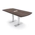 thumbnail image 1 of 6 Person Small Arc Rectangle Powered Conference Table Metal T Bases, 1 of 6