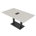 thumbnail image 1 of 6 Person Small Rectangular Conference Table Metal Base Electric Module, 1 of 8