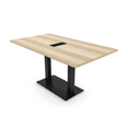 thumbnail image 1 of 6 Person Small Rectangular Conference Table Metal Base Electric Module, 1 of 8