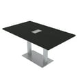 thumbnail image 1 of 6 Person Small Rectangular Conference Table Metal Base Electric Module, 1 of 8
