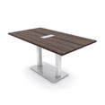 thumbnail image 1 of 6 Person Small Rectangular Conference Table Metal Base Electric Module, 1 of 8