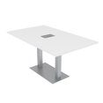 thumbnail image 1 of 6 Person Small Rectangular Conference Table Metal Base Electric Module, 1 of 8