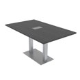 thumbnail image 1 of 6 Person Small Rectangular Conference Table Metal Base Electric Module, 1 of 8