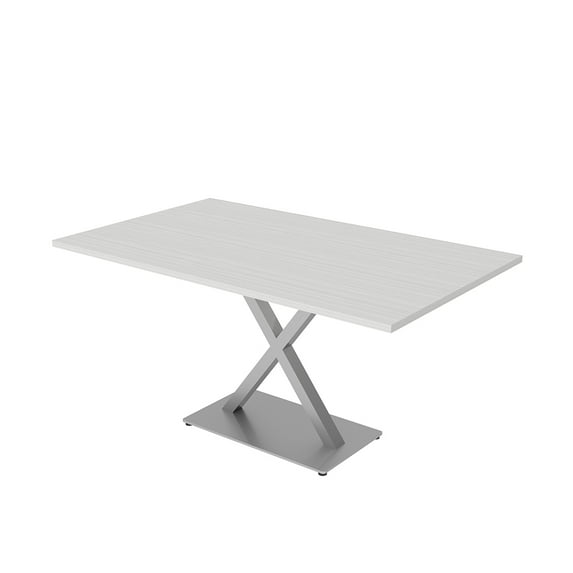 6 Person Small Rectangular Conference Table X Shaped Base Power Module