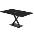 thumbnail image 1 of 6 Person Small Rectangular Conference Table X Shaped Base Power Module, 1 of 7