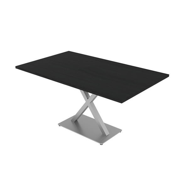 6 Person Small Rectangular Conference Table X Shaped Base Power Module