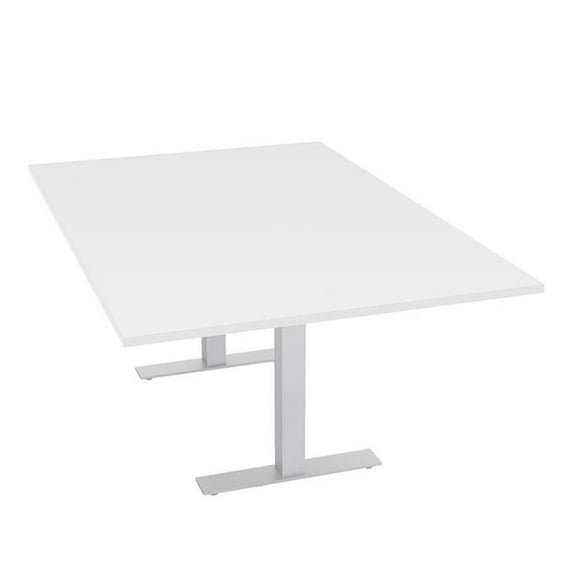 6 Person Wide Rectangular Conference Table 48X72 Metal T-Bases White
