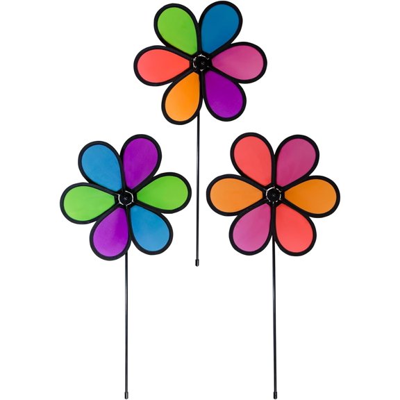 6-Petal Flower Spinner, 10-Inch Neon Fusion Flower Spinner, 3 Pack, 2735