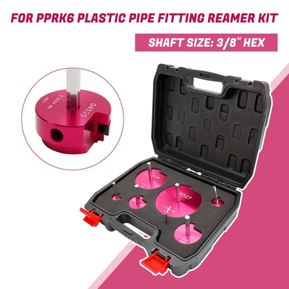 6 Piece 04529 For PPRK6 Plastic Pipe Fitting Reamer Kit For1/2" Drills