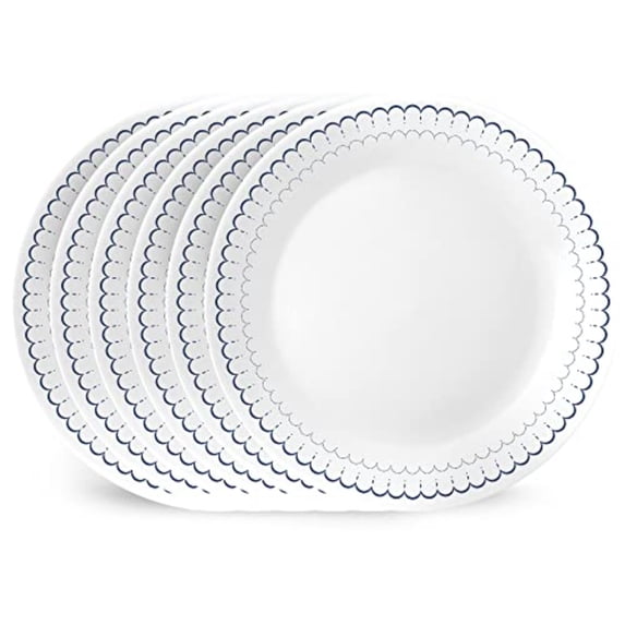 6-Piece 10.25 Dinner Round Plates Vitrelle Triple Layer Glass ...