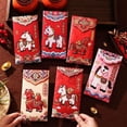 thumbnail image 1 of 6-Piece 2026 Horse Year 5D Fuzzy Embroidered Red Envelopes - Premium Fabric Good Money Hong Bao with Intricate Horse Motifs, Vibrant Red Finish, 3.5*6.6in, Chinese New Year Family Gift Giving, 1 of 6