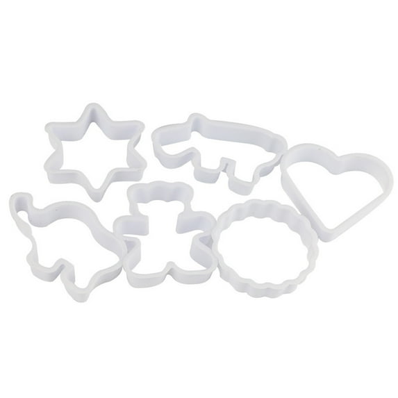 6-Piece 3D Cookie Cutter Molds, Reusable Plastic Biscuit Stamp Set for Holiday Baking, Non-Stick Easy-Release Diy Pastry Tools, Fun Family Kitchen Activity, Safe from -76 °F to 446 °F, 6 Molds