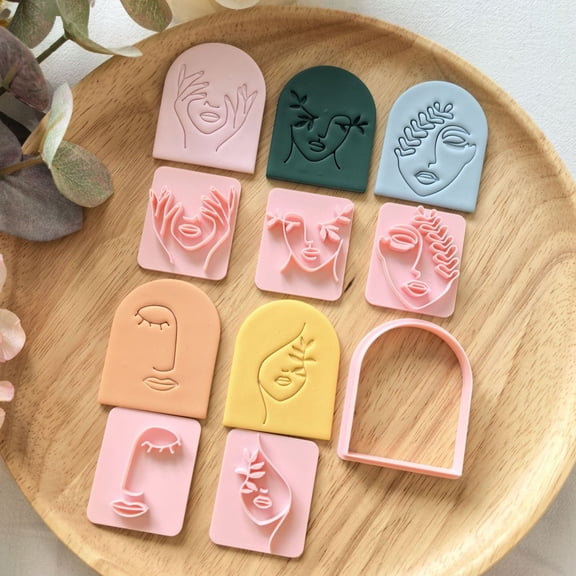 6-Piece Abstract Human Face Soft Clay Molds for Polymer Clay, Air Dry Clay, Fondant  Creative DIY Crafting Tools for Sculpting & Modeling