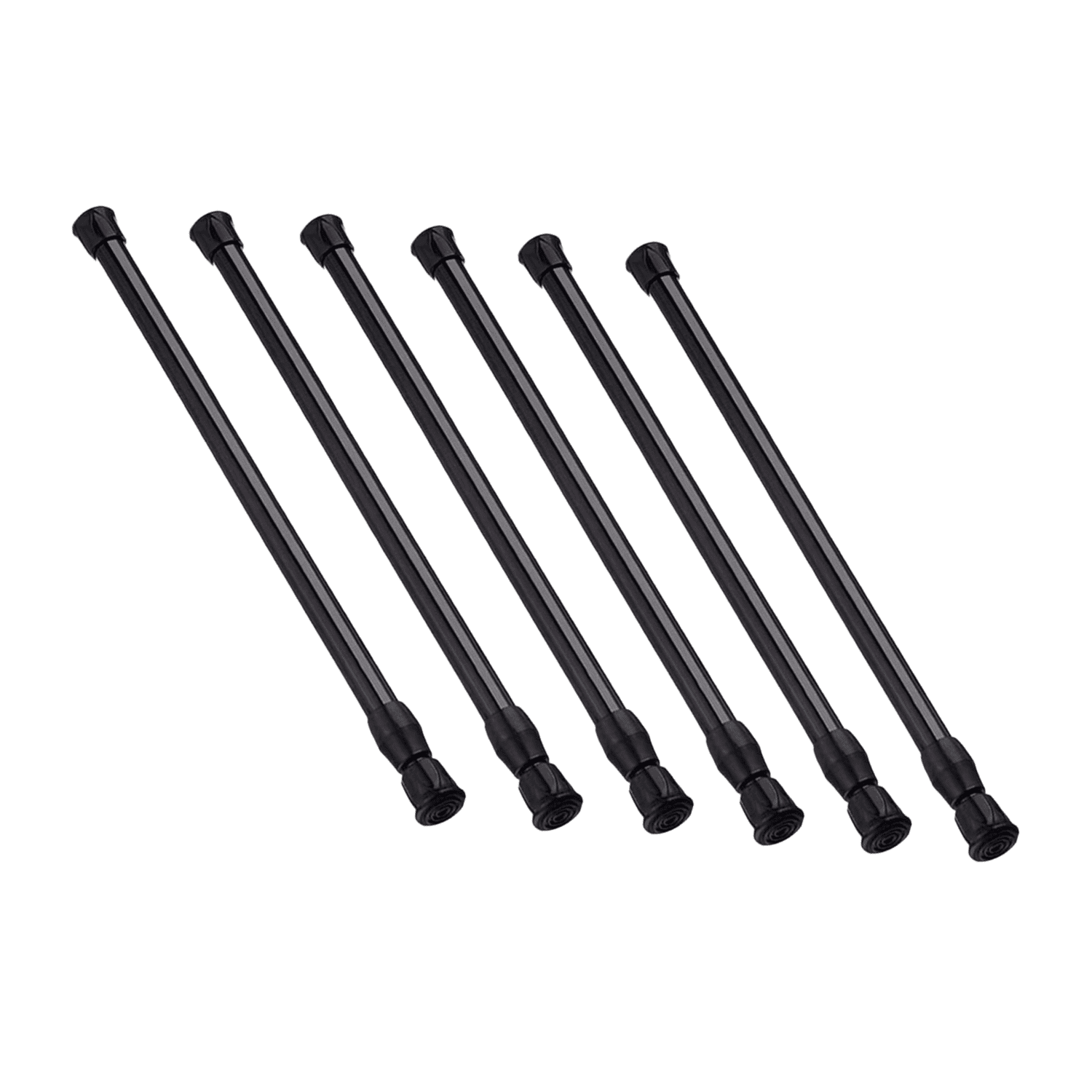 6-Piece Adjustable Tension Rods 12-19.5 Inch, No-Drill Spring Loaded ...
