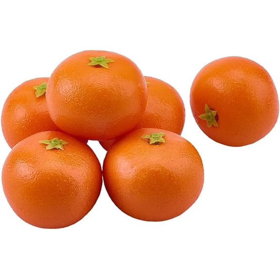 6 Piece Artificial Oranges Realistic Plastic Fruit 1.8 x 1.4 Inch