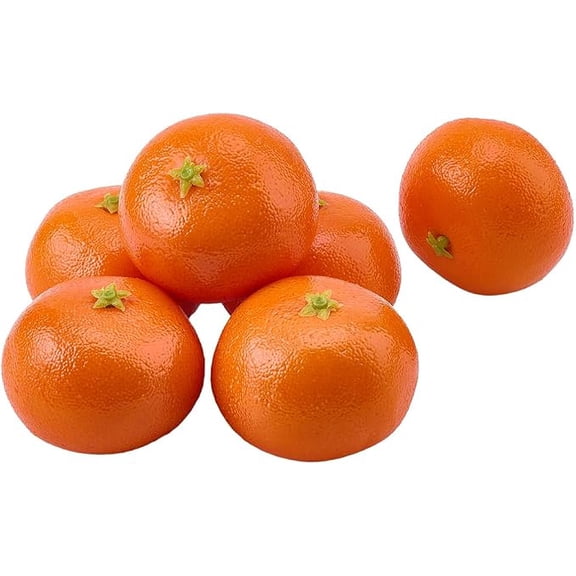 6 Piece Artificial Oranges Realistic Plastic Fruit 2.3 x 1.6 Inch