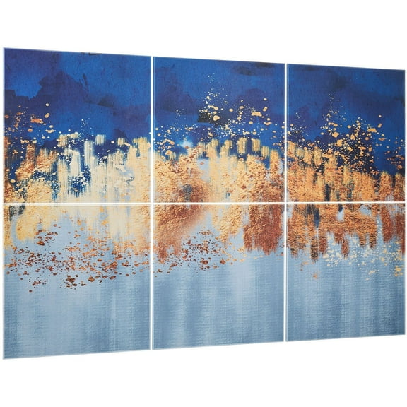 6 Piece Artistic Acoustic Panels 70.87x47.24x0.4 Inch Self Adhesive Soundproof Wall Tiles for Home Office Studio Game Room Home Theater in Pastel Colors