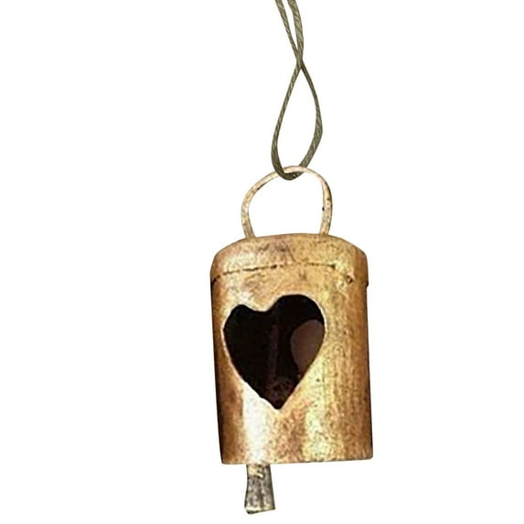 6-Piece Assorted Vintage Cowbell Christmas Decor Set,Holiday Decor with Festive Ribbons Bells Jingle to Boost Holiday Spirit, for Rural, Country Rustic Christmas Themes Holiday Decor,F