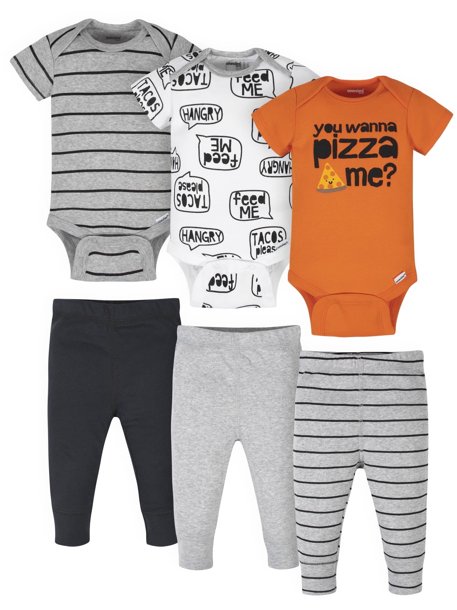 Onesies Brand Baby Boys Bodysuits & Pants Set, 6-Piece Outfit Set, Sizes Newborn - 12 Months