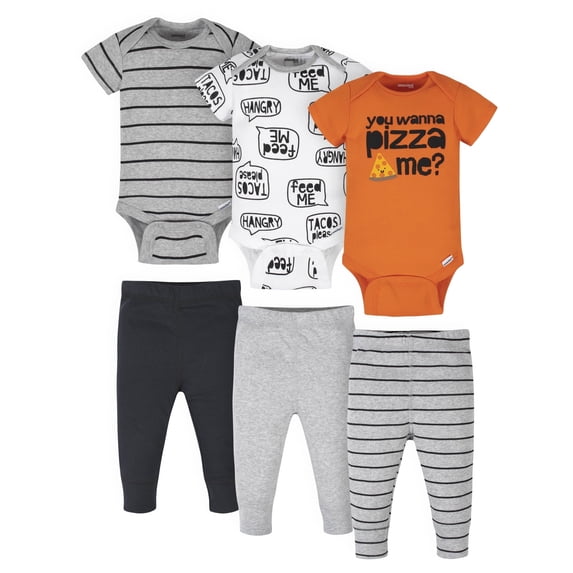 Onesies Brand Baby Boys Bodysuits & Pants Set, 6-Piece Outfit Set, Sizes Newborn - 12 Months