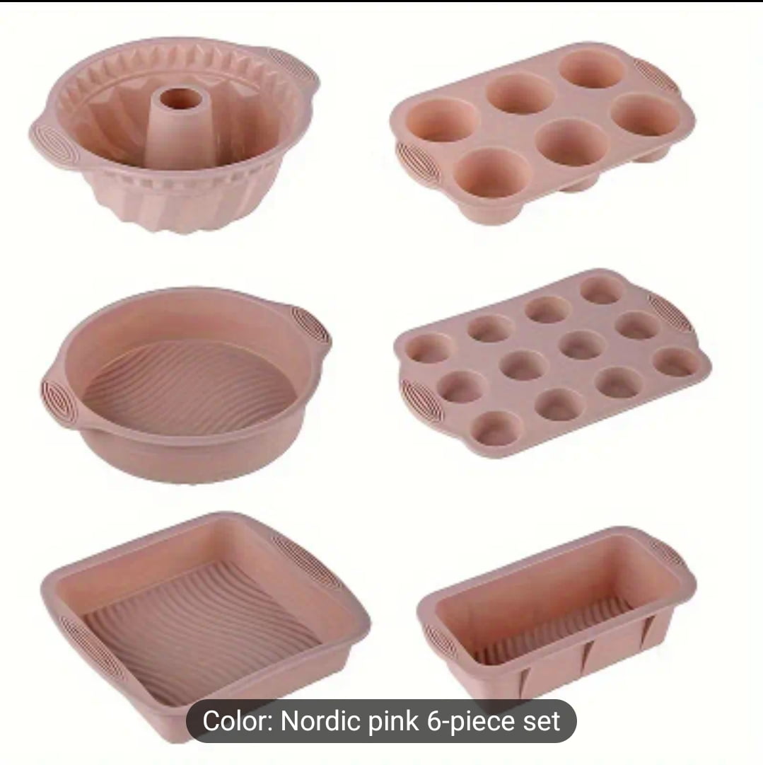 6 Piece Baking Pans Silicone Baking Pans Set, Nonstick Bakeware Sets