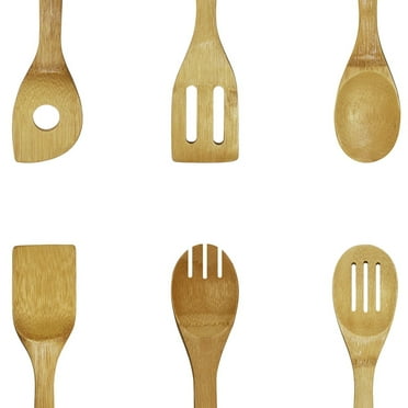 6-Piece Bamboo Cooking Utensil Set.