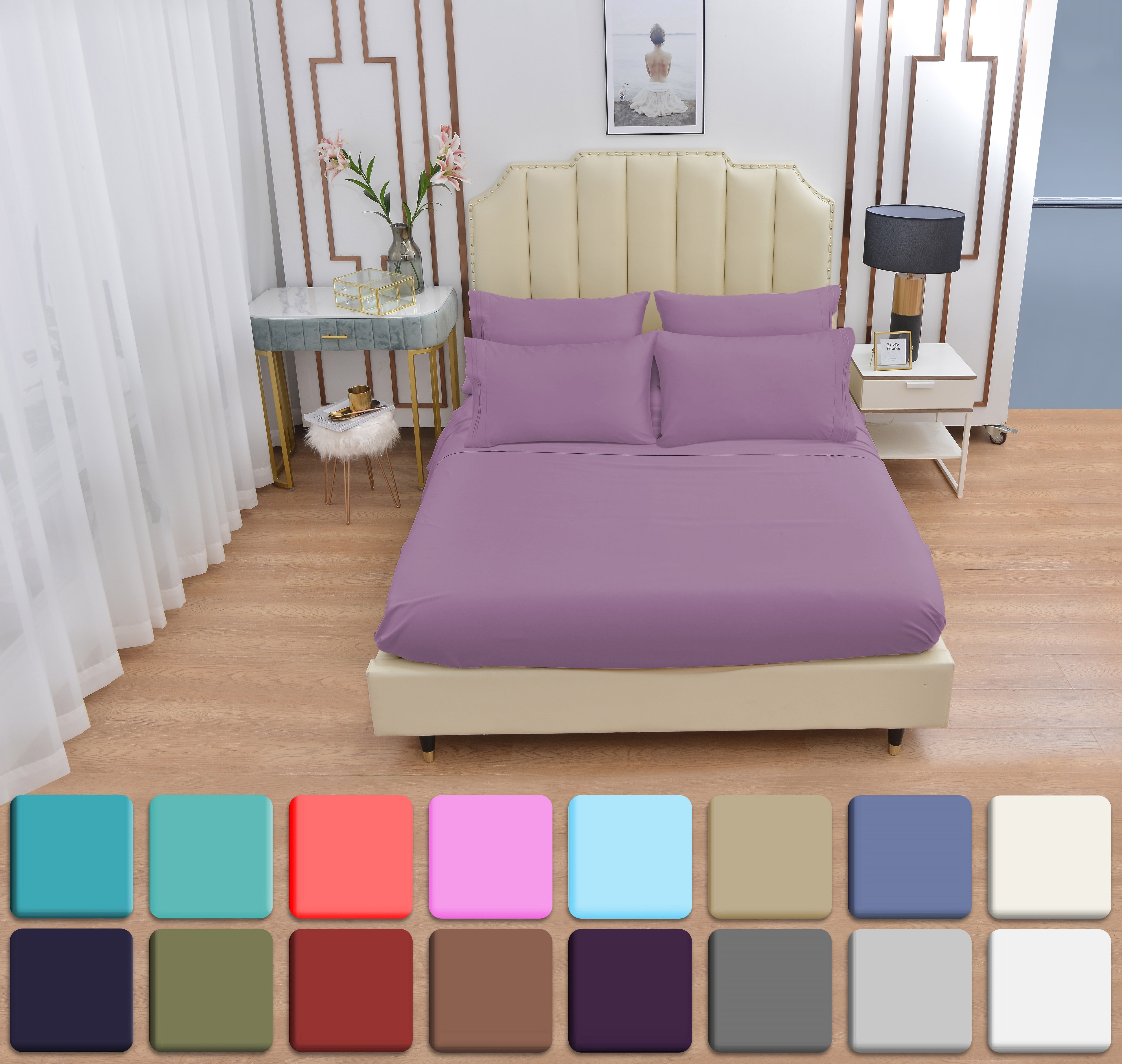 6 Piece Bamboo Sheets Set SilkyStronger Than Cotton Cool Sheets