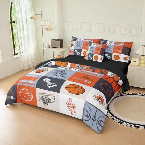 6 Piece Basketball Comforter Set Twin
