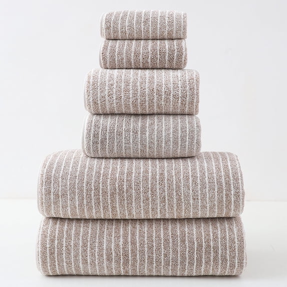 6-Piece Bath Towel Set for Family | Soft & Absorbent Cloth Towels | Includes 2 Bath Towels, 2 Hand Towels, 2 Washcloths | 29.5" x 13.8"
