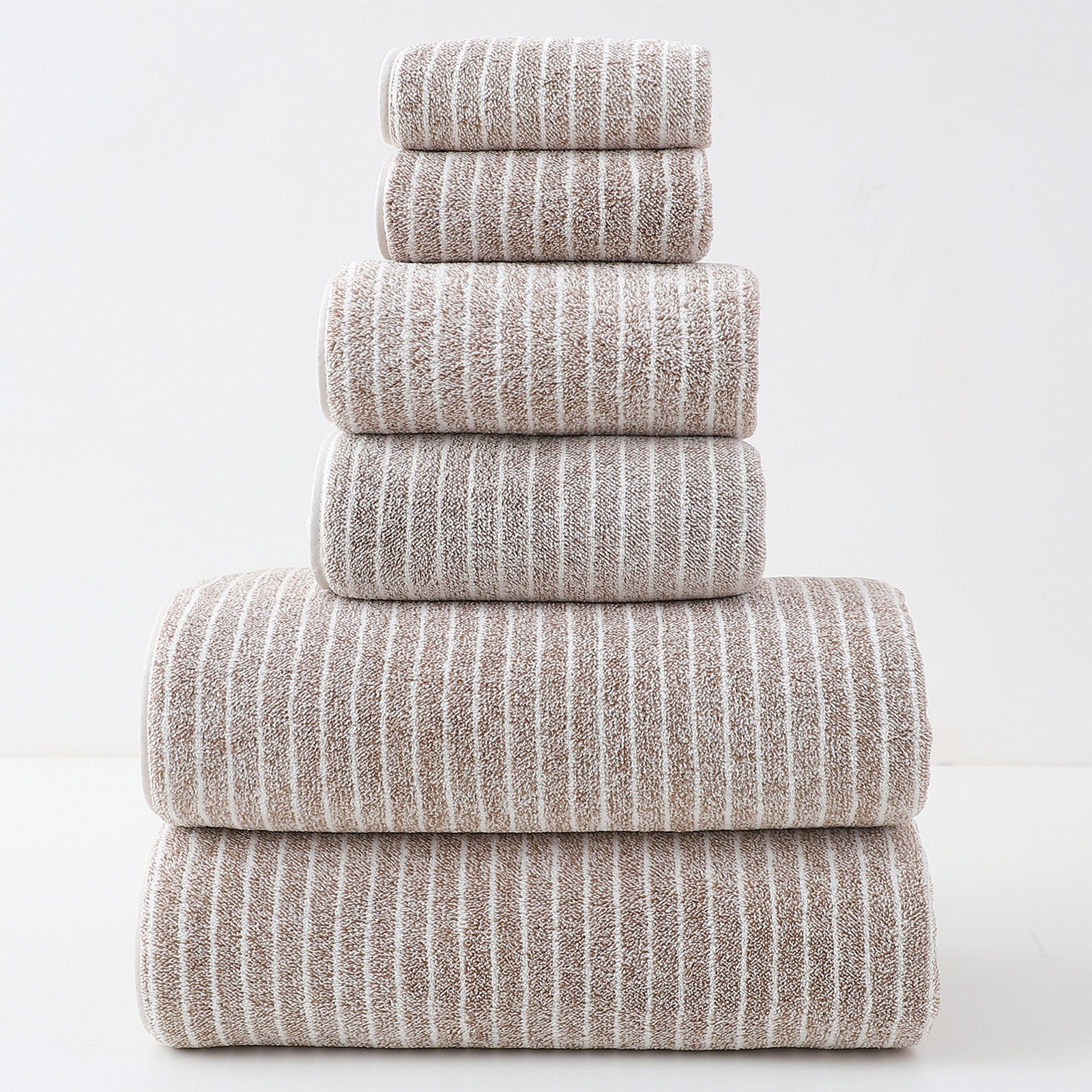 6-Piece Bath Towel Set with Washcloths, Soft and Absorbent Cotton Towels for Home, Travel, Beach, and Gym - Walmart.com