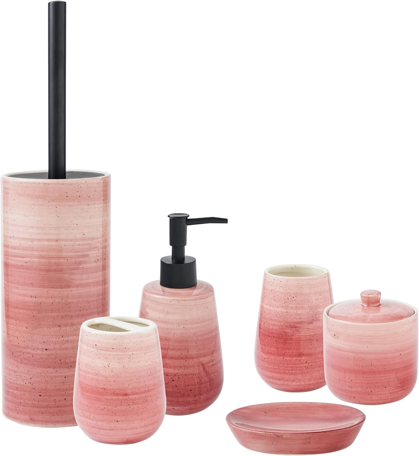 6 Piece Bathroom Ceramic Bathroom Accessories Complete Set with Lotion ...