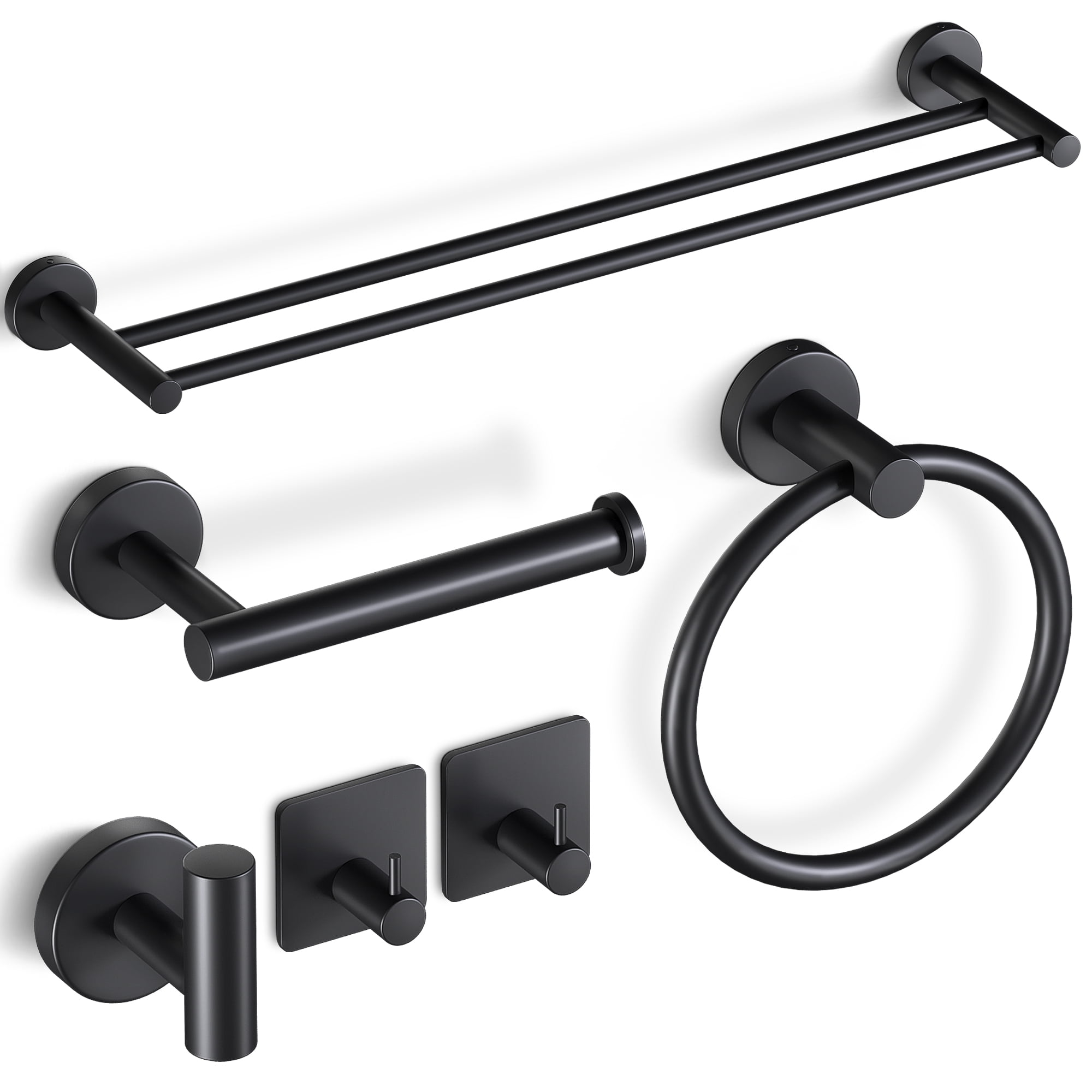 Matte Black Bathroom Accessories Tissue Paper Holder Robe Hook Soap Dish  Holder Towel Rack Stainless Steel Toilet Brush Holder