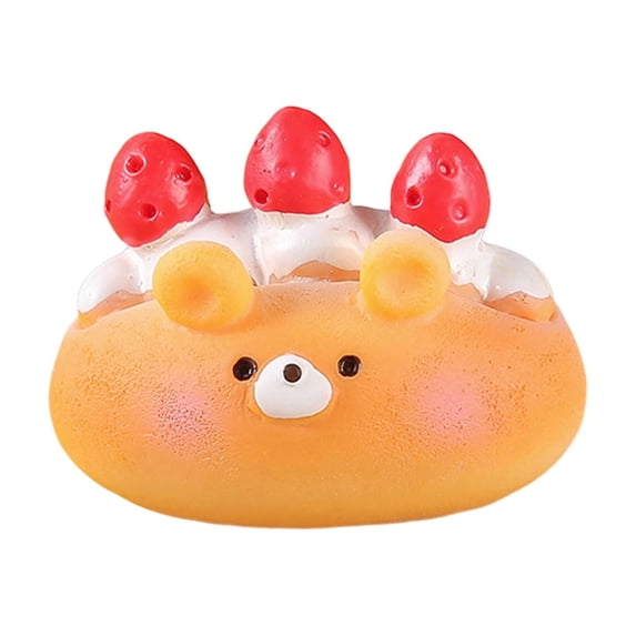 6-Piece Bear Bread Resin Magnet Set, Cute Croissant and Donut Fridge Magnets, Decorative Kitchen Magnets for Cabinets Photos Notes Lockers and Gifts