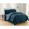 thumbnail image 1 of 6 Piece Bed In A Bag Comforter Pintuck Design Comforter Twin/Twin Xl Navy, 1 of 4