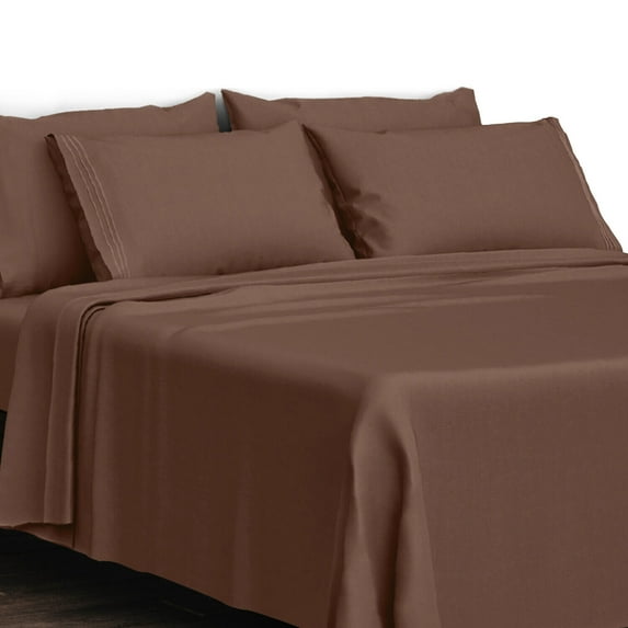 6 Piece Bed Sheet Set 1800 Series Microfiber Comfort Deep Pocket Hotel Bedsheets