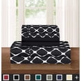 thumbnail image 1 of 6-Piece Bed Sheet Set Wrinkle Resistant Milano Trellis Pattern CaliforniaKing Black, 1 of 2