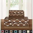 thumbnail image 1 of 6-Piece Bed Sheet Set Wrinkle Resistant Milano Trellis Pattern Full Brown, 1 of 2