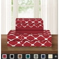 thumbnail image 1 of 6-Piece Bed Sheet Set Wrinkle Resistant Milano Trellis Pattern King Burgundy, 1 of 2