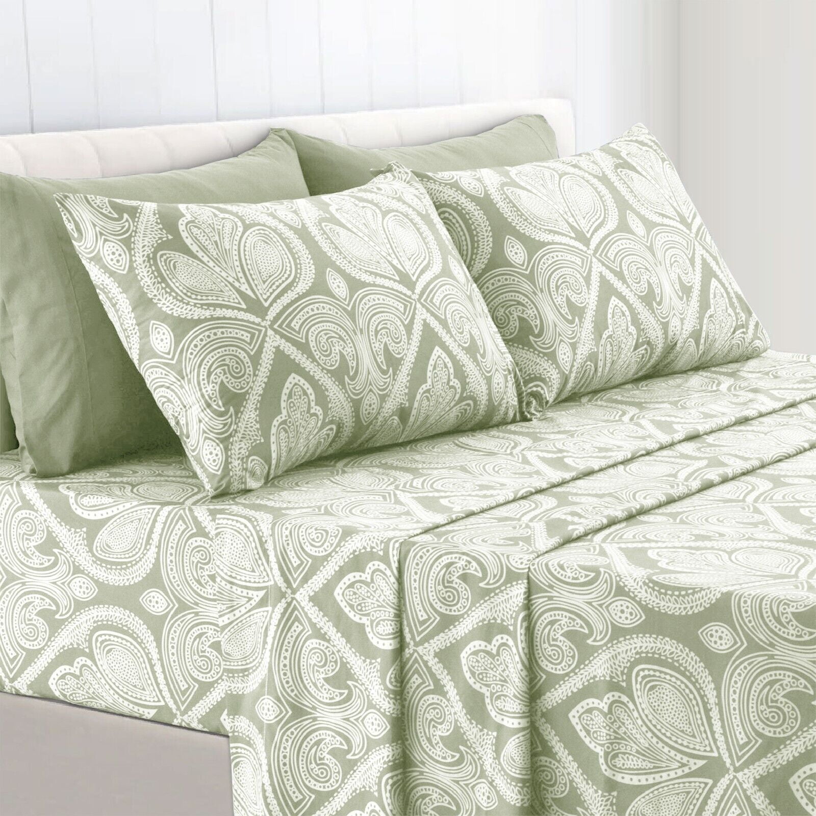 6 Piece Bed Sheets Microfiber Comfort Ultra Soft Deep Pocket Sheets