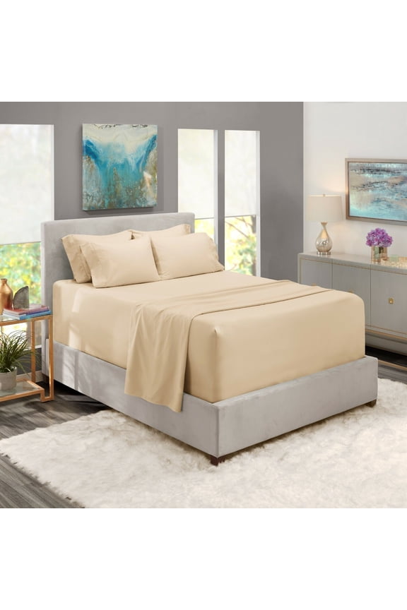 6 Piece Bed Sheets Set- Hotel Luxury Extra Deep Sheets, 39 Colors, 16"- 24" Deep
